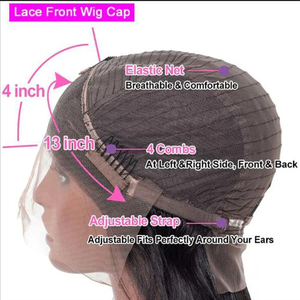 VIPbeauty Loose Deep Wave Transparent Lace 13x4 Lace Frontal Wig Human Hair for Women