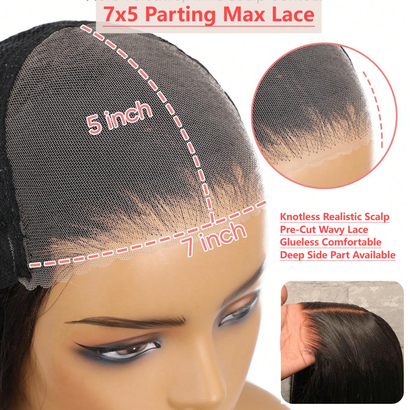 VIPbeauty 7x5 Wear Go Glueless Wig Water Wave Body Wave Lace Closure Wigs Pre Cut