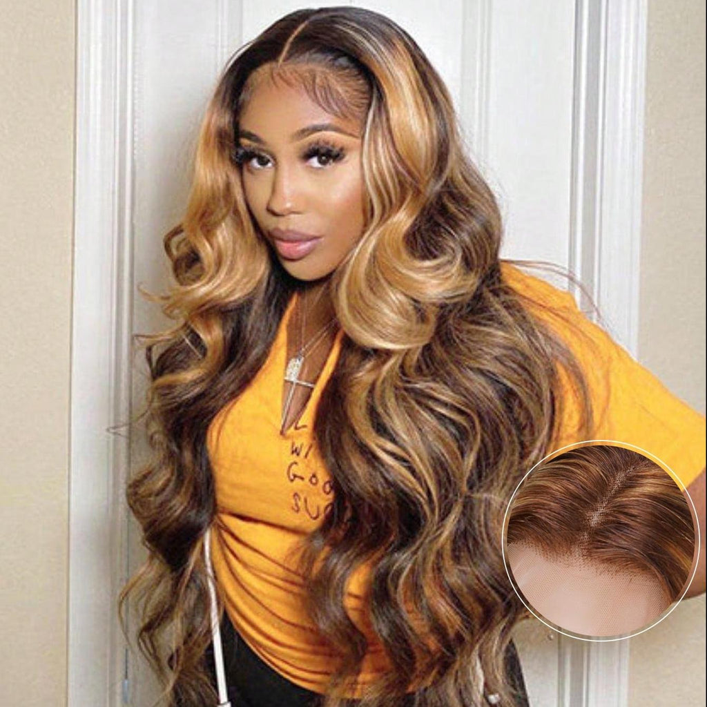 VIPbeauty #P4/27 Highlight 13x4 Lace Front Wigs Body Wave Human Hair 5x5 Glueless Wigs