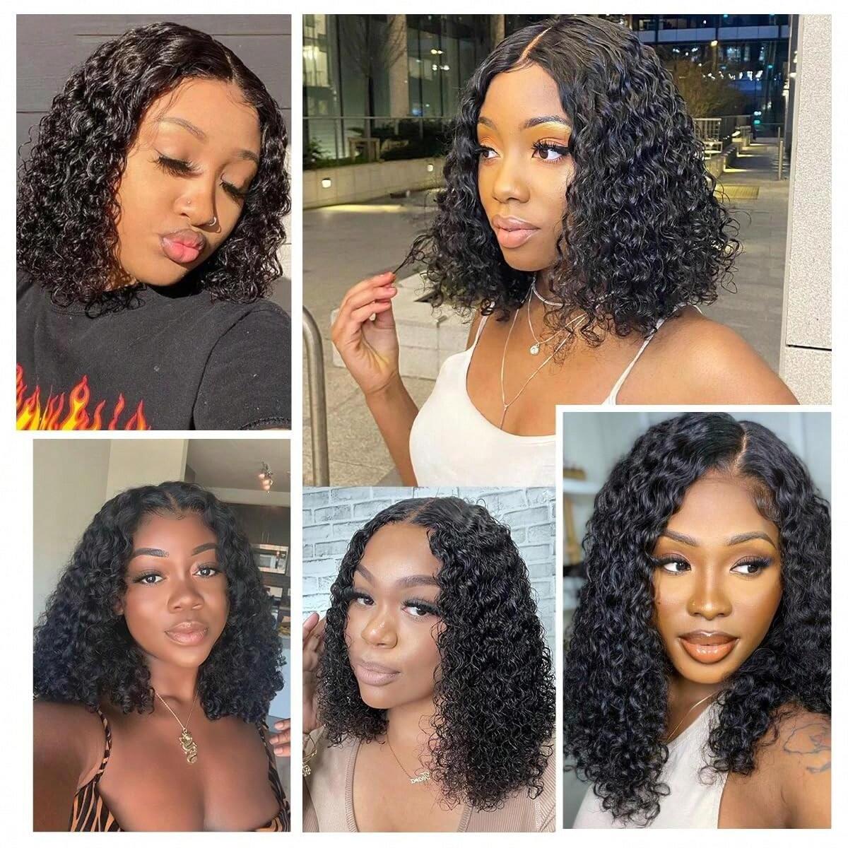 VIPbeauty Short Bob Wigs 13x4 Lace Front Wig Deep Wave Human Hair