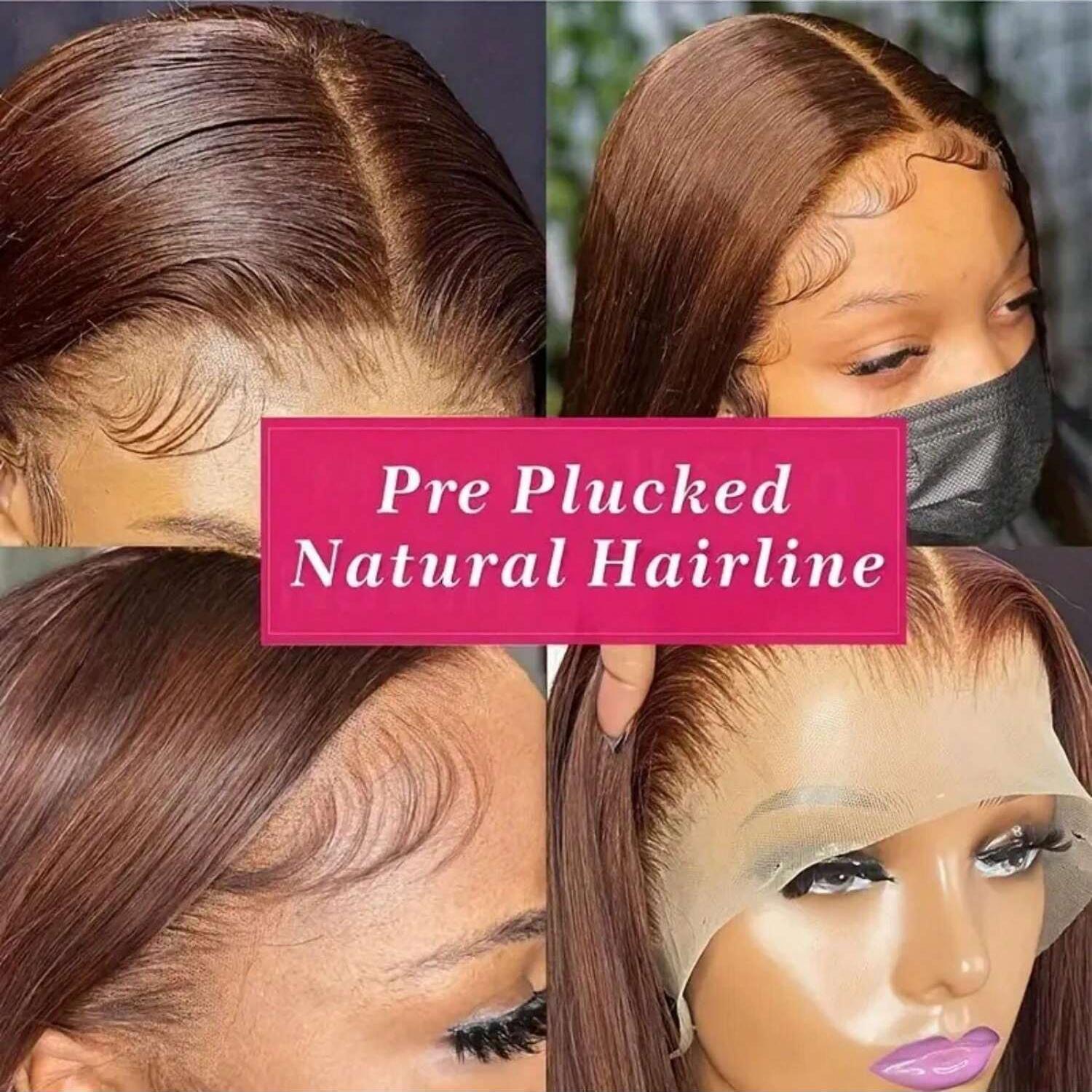 VIPbeauty #4 Chocolate Brown 13x4 Lace Front Wigs Transparent Body Wave 13x6 Human Hair