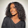 VIPbeauty Short Curly Bob Wigs Human Hair 13x4 Transparent Lace Front Wigs