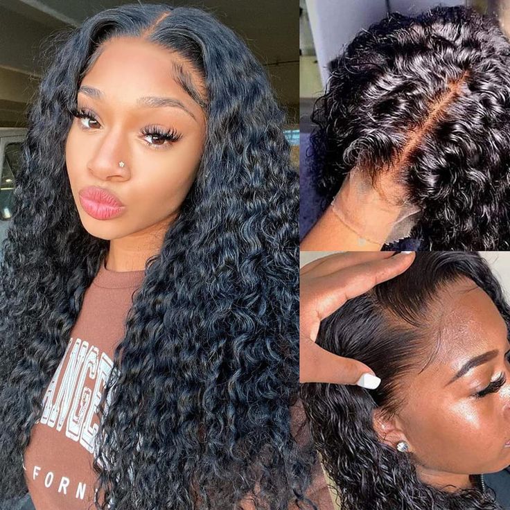 VIPbeauty 13x4 Frontal Lace Wig Water Wave Transparent Human Hair Wigs Natural Hairline