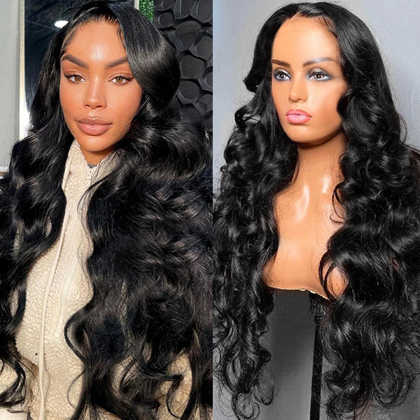 VIPbeauty Body Wave Glueless Wig Pre Cut 5x5 Lace Closure Wear Go Wigs Bleached Knots