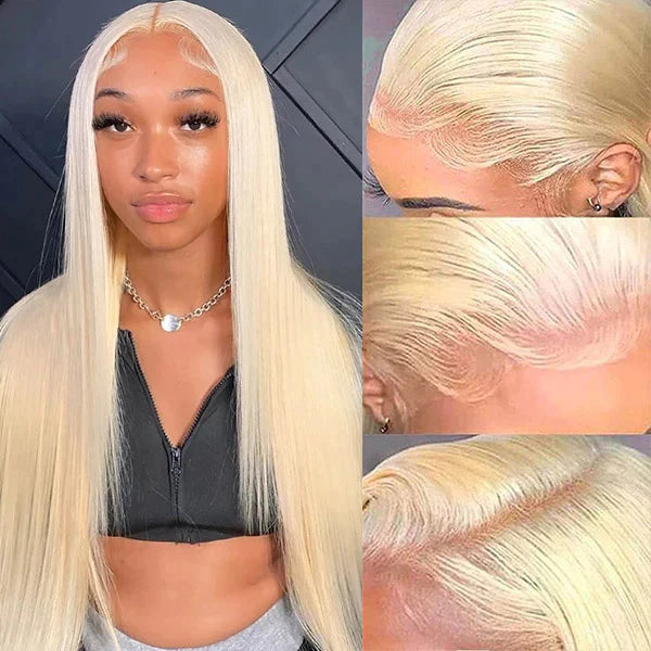 VIPbeauty 613 Blonde Colored Wig Straight Human Hair 13x6 Lace Frontal Wigs 180%