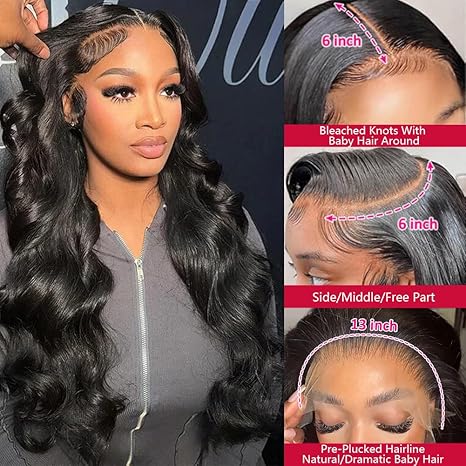 VIPbeauty Body Wave 13x6 Lace Frontal Wig Body Wave Affordable Human Hair Wigs For Women