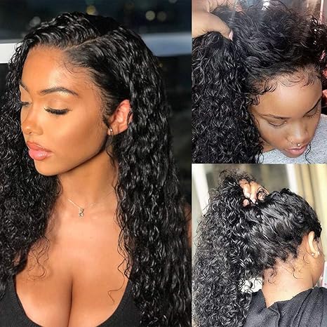 VIPbeauty 13x6 Full Lace Frontal Wigs Water Wave HD Transparent Human Hair Wig Pre-Bleached