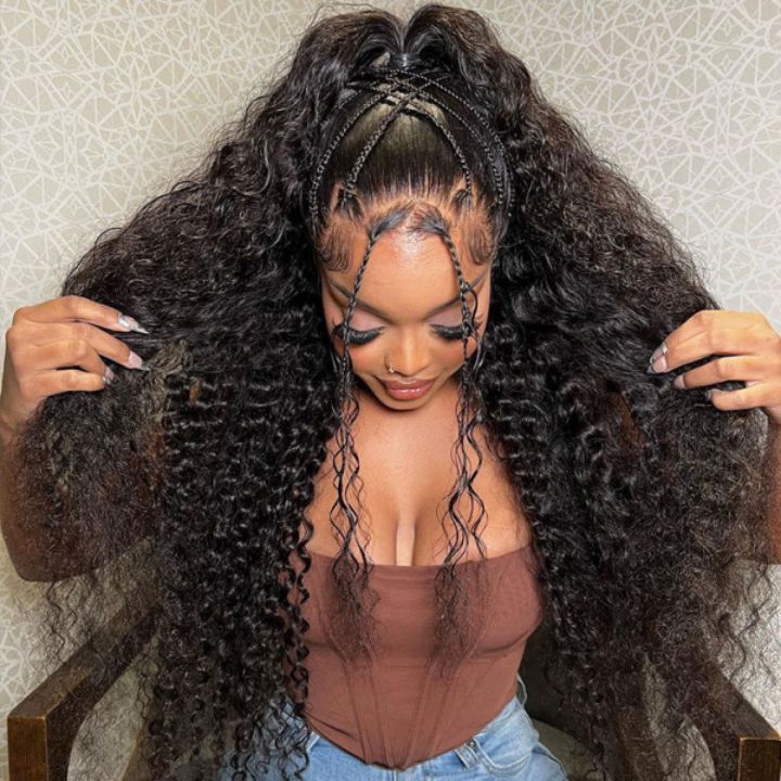 VIPbeauty 13x6 Lace Front Wigs Human Hair Curly Wigs Transparent Lace Frontal Wigs for Women Pre Plucked