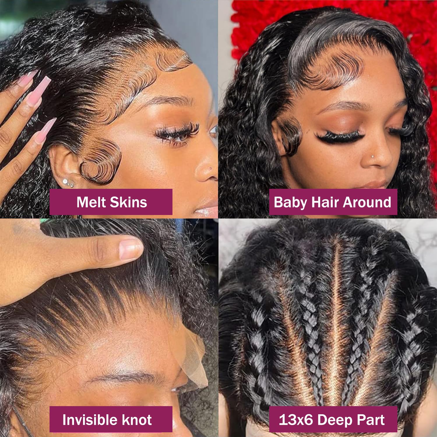 VIPbeauty HD Lace Front Wig Deep Curly 13x4 13x6 Lace Frontal Human Hair Wigs 180%