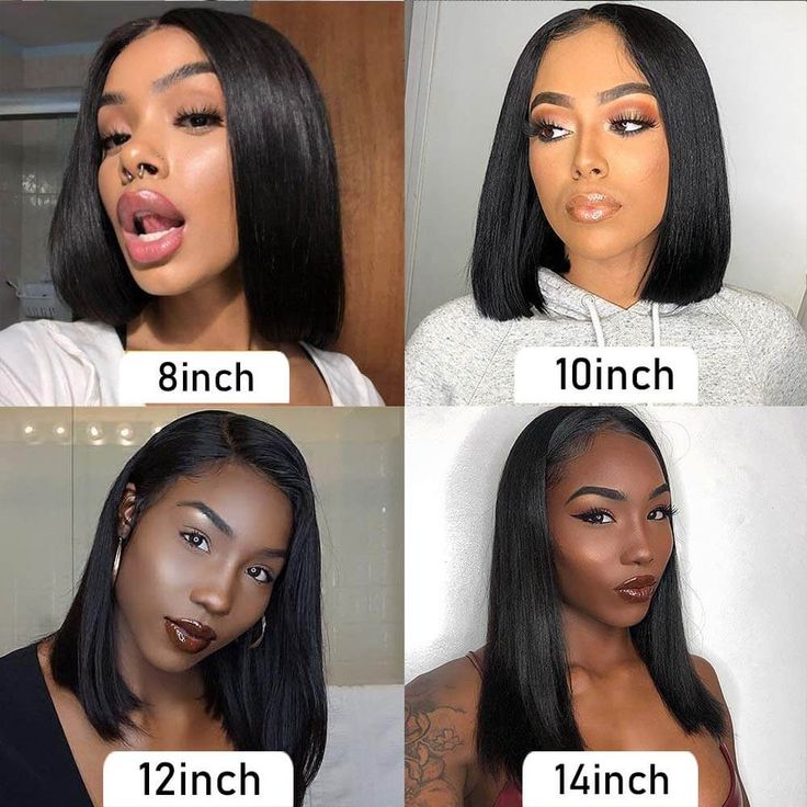 VIPbeauty Short BOB Wig Straight Human Hair 13x4 Transparent Lace Front Bob Wig