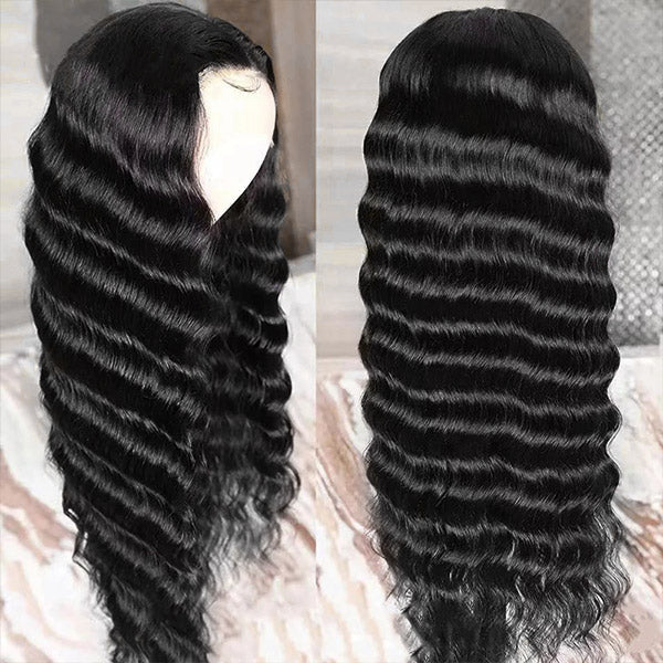 VIPbeauty 5x5 Lace Closure Glueless Wigs Loose Deep Wave Pre-Cut Ready To Go Human Hair Wig