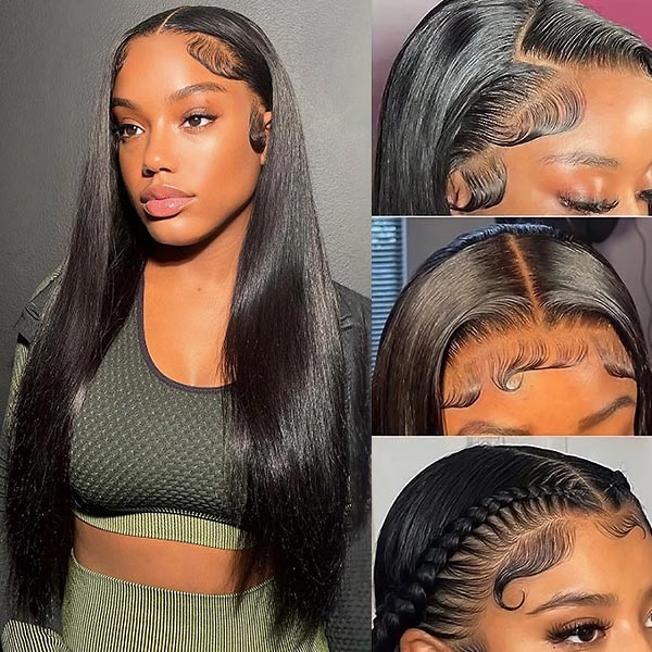 VIPbeauty Straight Lace Front Wigs 13x4 Transparent Human Hair Wig for Black Women