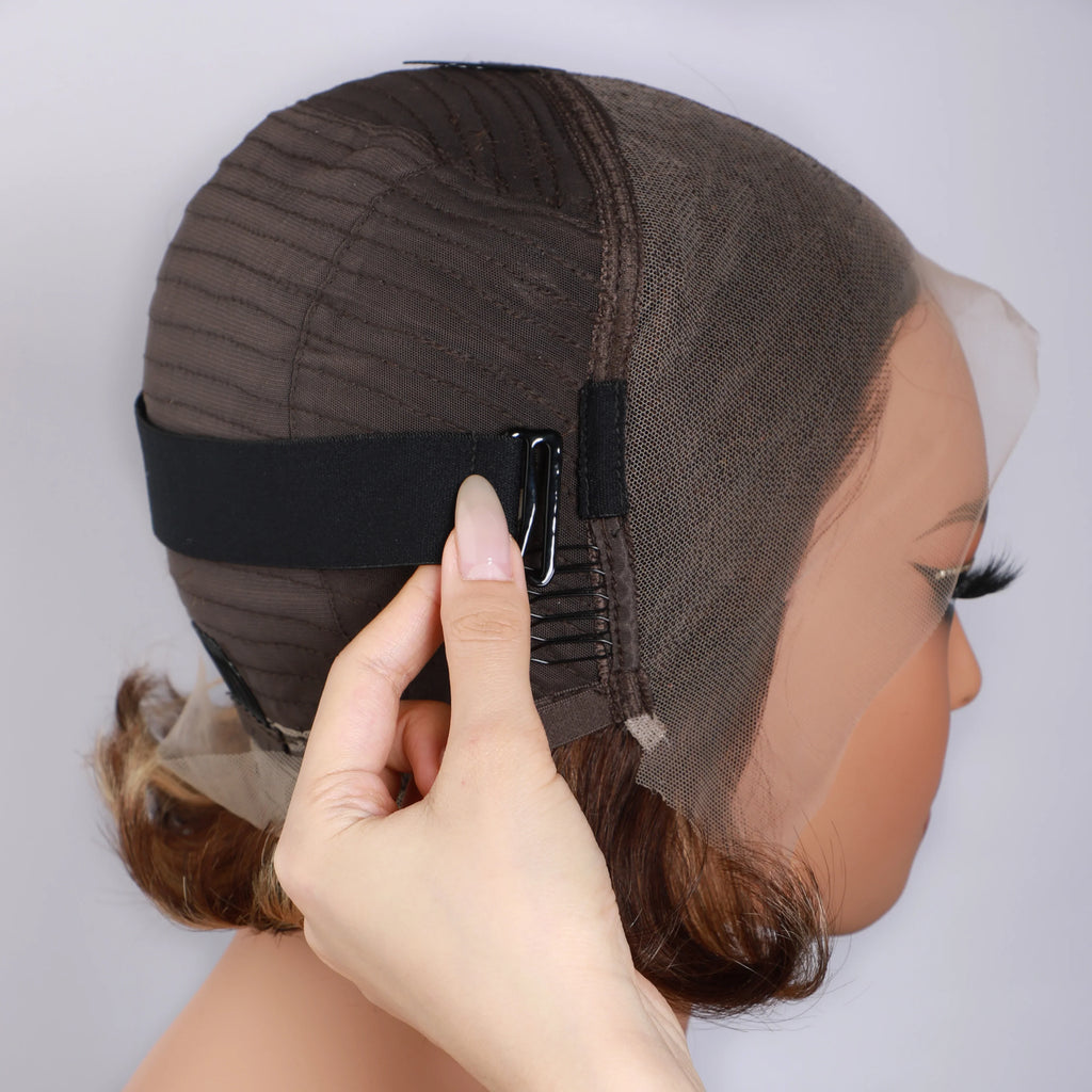 Pixie Cut Wig 13x4 Transparent Lace Human Hair Pixie Wigs Loose Wavy 150% Density