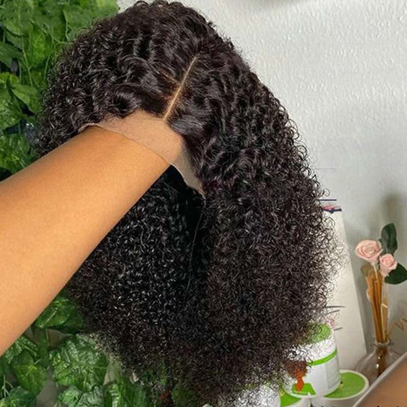 VIPbeauty Short Curly Bob Wigs Human Hair 13x4 Transparent Lace Front Wigs