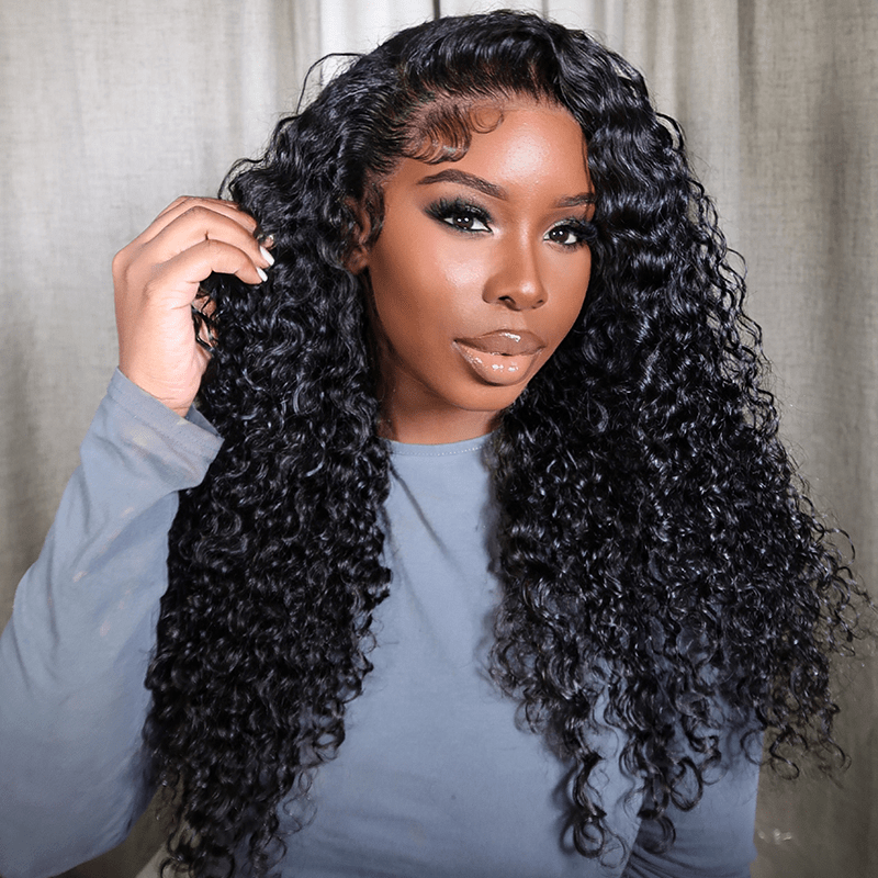 VIPbeauty Burmese Curly 13x6 Lace Frontal Wigs Pre-Cut 5x5 Lace Glueless Human Hair Wigs