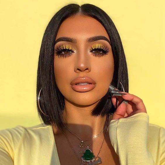 VIPbeauty Short BOB Wig Straight Human Hair 13x4 Transparent Lace Front Bob Wig