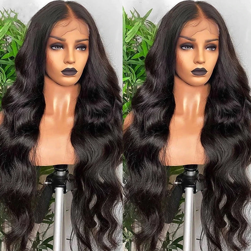 VIPbeauty 13x4 Transparent Body Wave Lace Front Wigs Human Hair for Women Pre Plucked