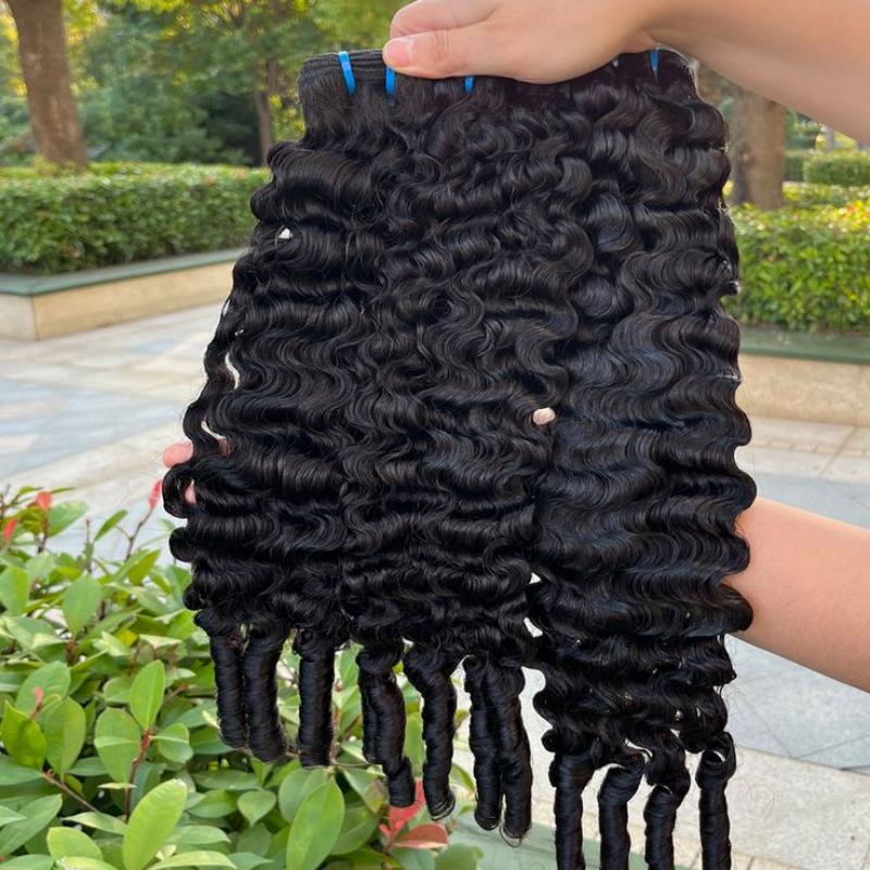 VIPbeauty Brazilian Curly Hair Human Hair 4 Bundles Burmese Curls Bundles 100% Virgin Human Hair