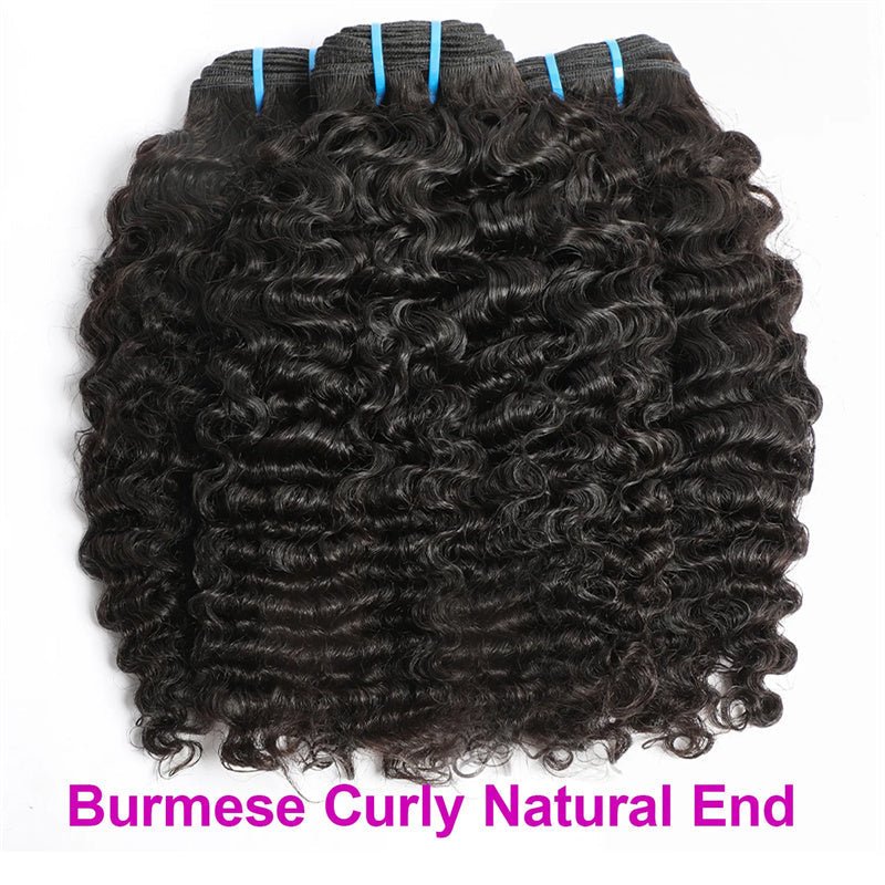 VIPbeauty Brazilian Curly Hair Human Hair 4 Bundles Burmese Curls Bundles 100% Virgin Human Hair