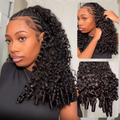 VIPbeauty Burmese Curly Flexible Fit Wear Go Half Wig With Drawstring Beginner Friendly