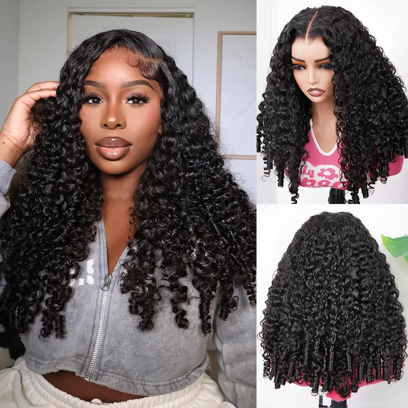 VIPbeauty Burmese Curly Wig 100% Human Hair Full 250% Density 13x6 Curly Lace Frontal Wigs