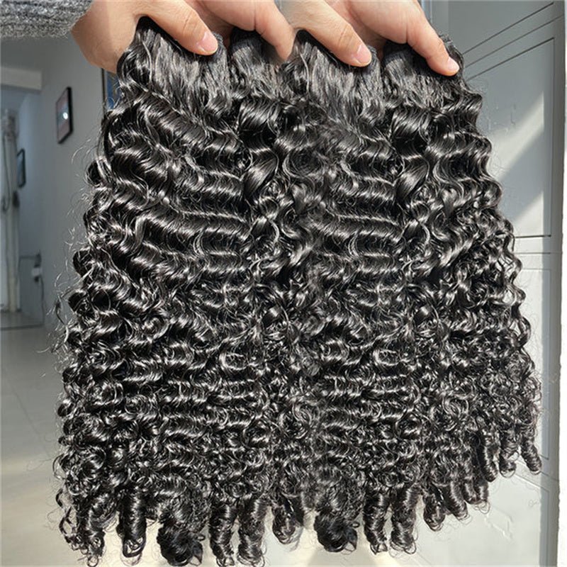 VIPbeauty Curly Hair Human Hair 3 Bundles Burmese Pix Curls Bundles Raw Virgin Hair Weave Bundle For Women