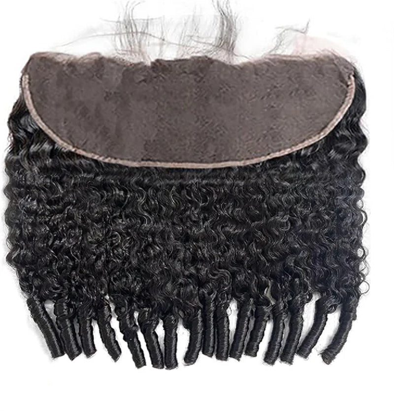VIPbeauty Burmese Curly Bundles With 13x4 Lace Frontal Unprocessed Human Hair Extensions