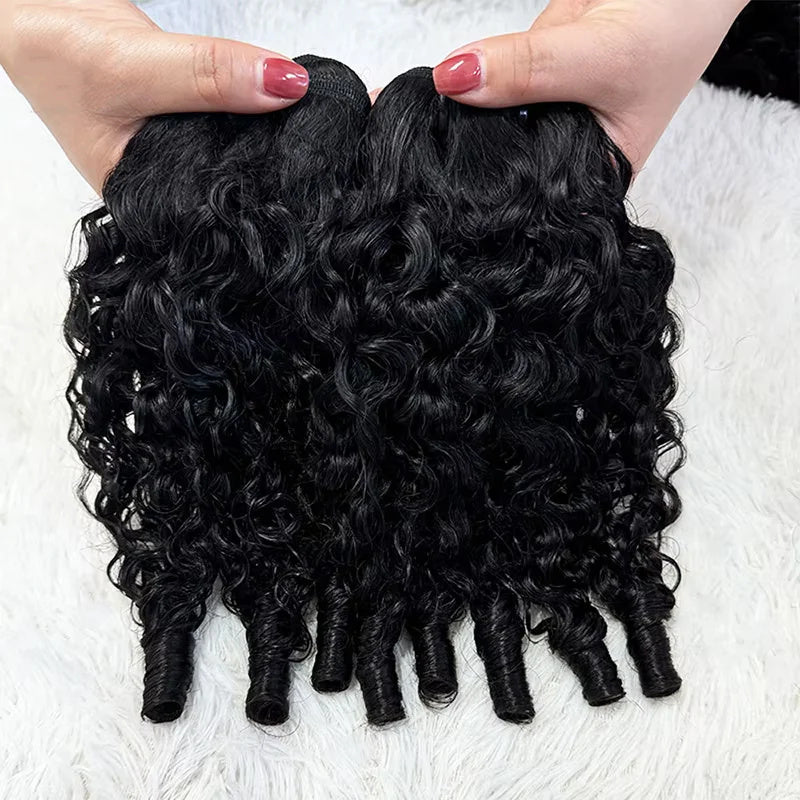 VIPbeauty Burmese Curly Human Hair Bundles With 13x6 Lace Frontal Virgin Hair Extensions