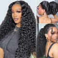 VIPbeauty Deep Wave Invisi-String Snug Fit 360 Lace Frontal Glueless Human Hair Wigs