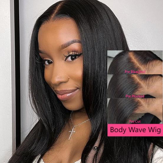 VIPbeauty 7x5 Wear Go Glueless Wig Water Wave Body Wave Lace Closure Wigs Pre Cut