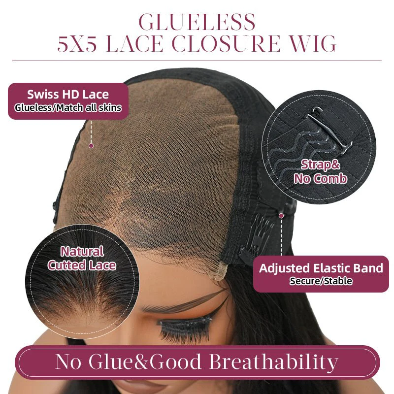 VIPbeauty 13x6 HD Full Lace Wig Body Wave Glueless Wigs Pre-Cut Lace Beginner Friendly