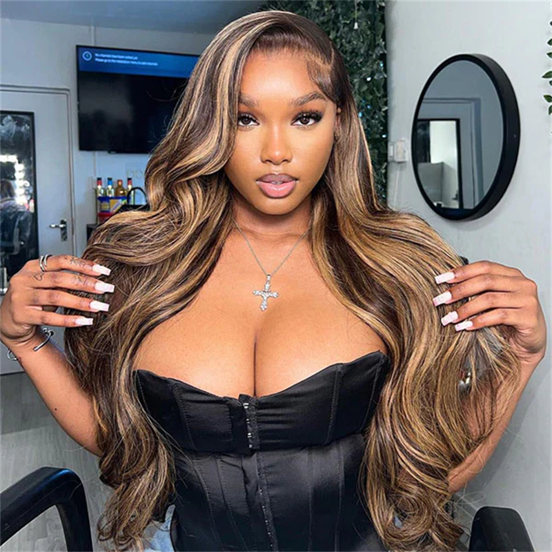 VIPbeauty Outlet Deal P4/27 Highlight 13x4 Lace Front Human Hair Wigs 180%