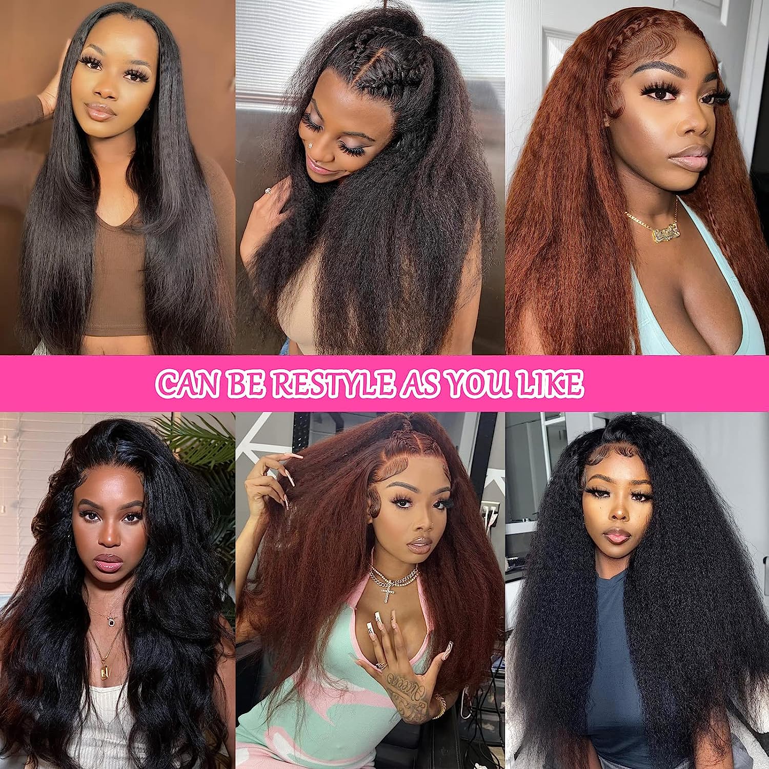 VIPbeauty 13x6 Transparent Lace Front Wig Kinky Straight Human Hair Wig for Black Women