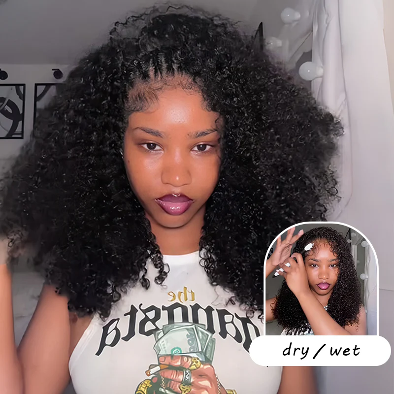 VIPbeauty Kinky Curly Half Wig Flip Over Quick Weave Glueless Install 100% Natural Hairline