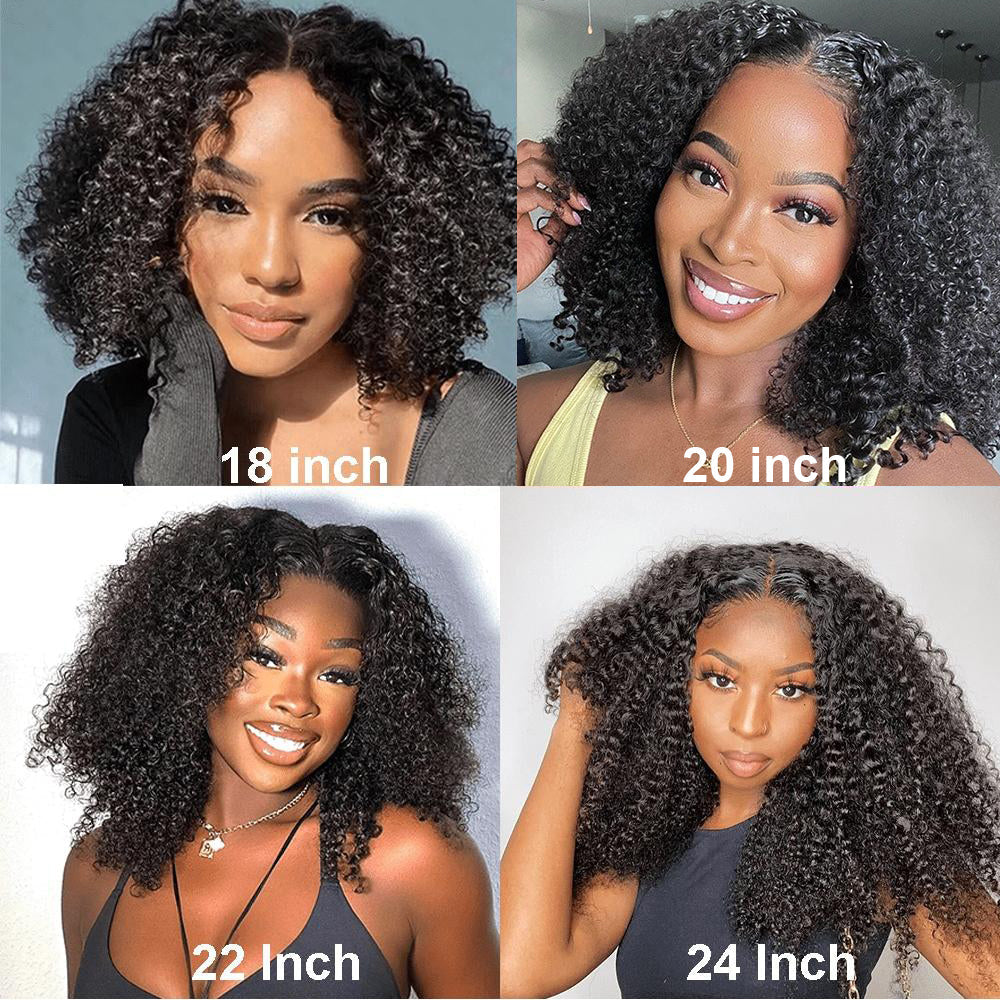 VIPbeauty Kinky Curly Human Hair Wig Fluffy Texture 13x4 HD Lace Front Wigs 180%