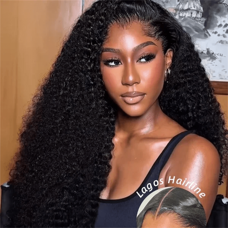 VIPbeauty Lagos Hairline Widows Peak Burmese Curly 13x6 Lace Frontal Wig Human Hair