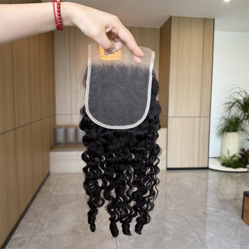 VIPbeauty 4x4 HD Lace Closure Virgin Hair Burmese Curly Human Hair 1 PC