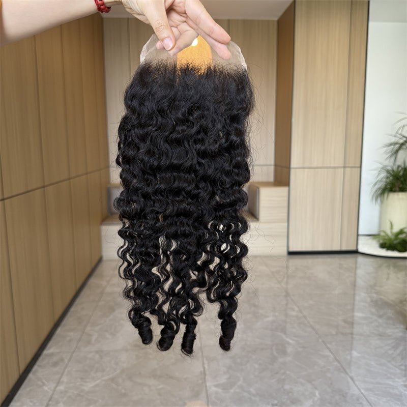VIPbeauty 4x4 HD Lace Closure Virgin Hair Burmese Curly Human Hair 1 PC