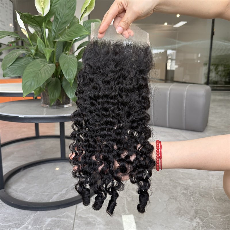 VIPbeauty Burmese Curly 5x5 Transparent HD Lace Closure Virgin Human Hair