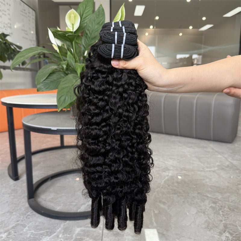 VIPbeauty Burmese Curly Hair 3 Bundles With 5x5 Lace Closure Brazilian Human Hair