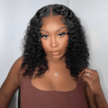 VIPbeauty Short Bob Burmese Curly 13x4 Invisiable Lace Human Hair Wigs
