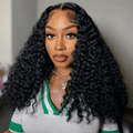 VIPbeauty Burmese Curly Lace Frontal Wigs HD Transparent Human Hair Wigs 180%