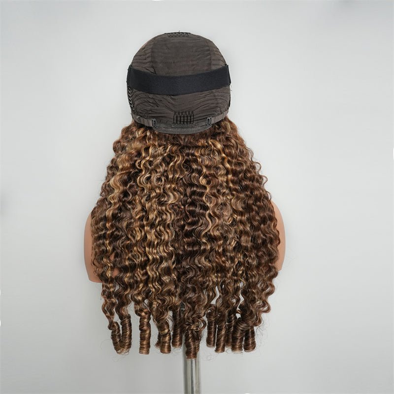 VIPbeauty P4/27 Highlight Burmese Curly Lace Front Wigs 13x4 13x6 HD Transparent Human Hair Wigs