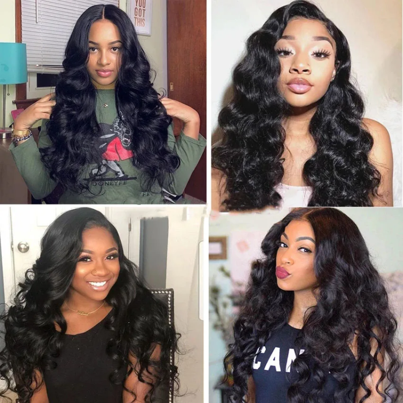 VIPbeauty Loose Wave Human Hair Bundles With 5x5 Lace Closure