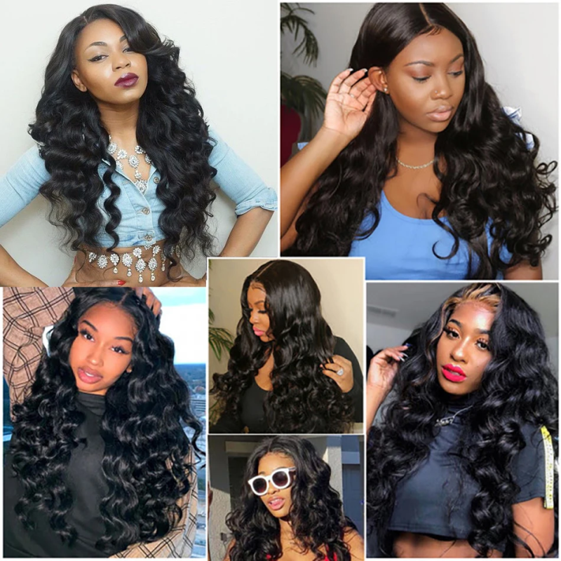 VIPbeauty Loose Wave Human Hair Bundles With 5x5 Lace Closure