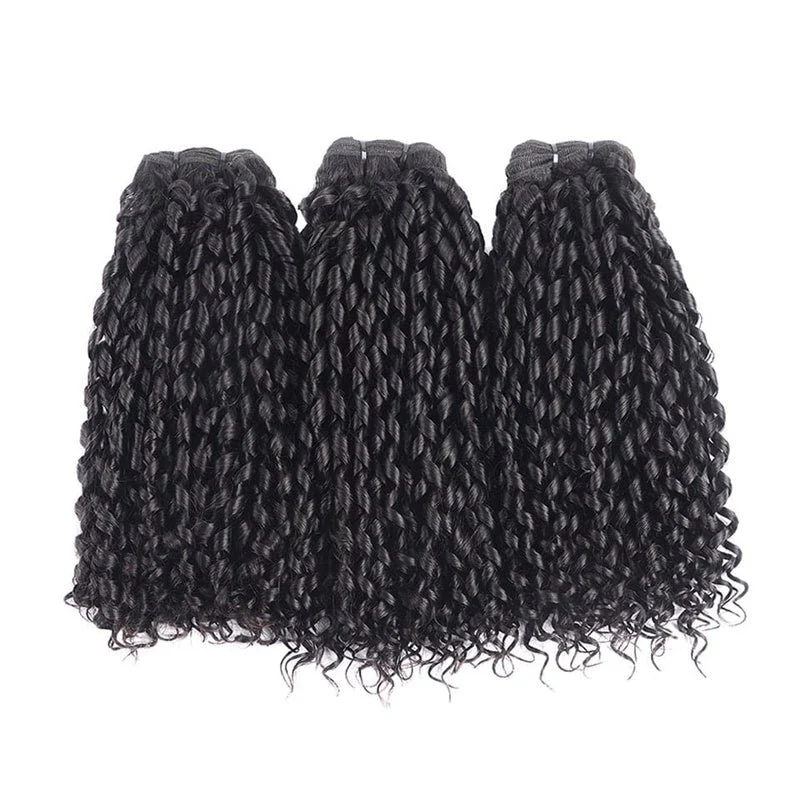 VIPbeauty Pixie Curly Human Hair Bundles Brazilian Virgin Hair Extensions