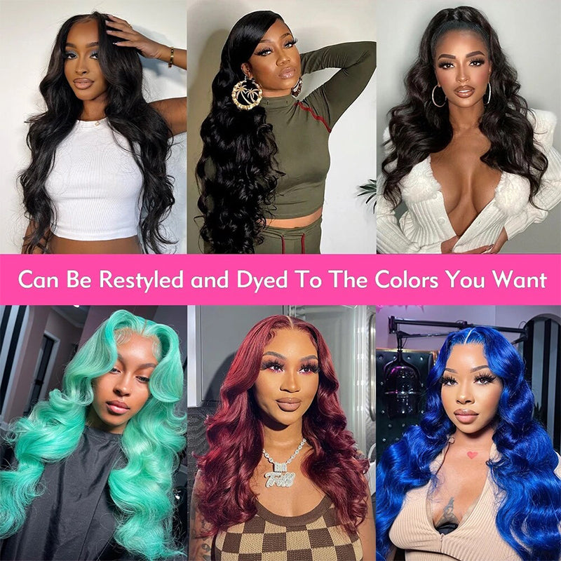 VIPbeauty 13x4 Transparent Body Wave Lace Front Wigs Human Hair for Women Pre Plucked