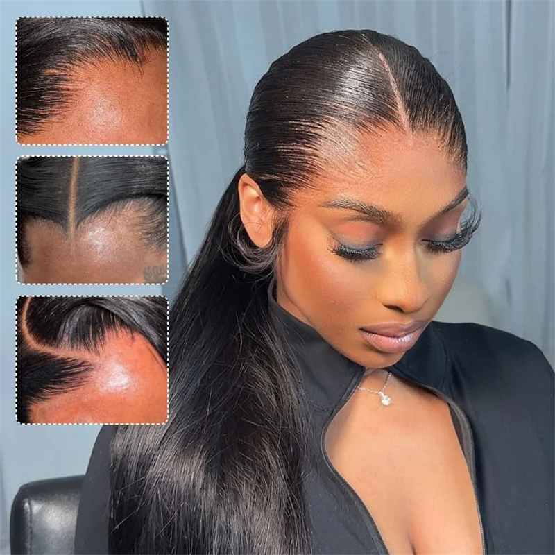 VIPbeauty Lagos M-Shaped Hairline Straight Hair Lace Frontal Wigs Human Hair