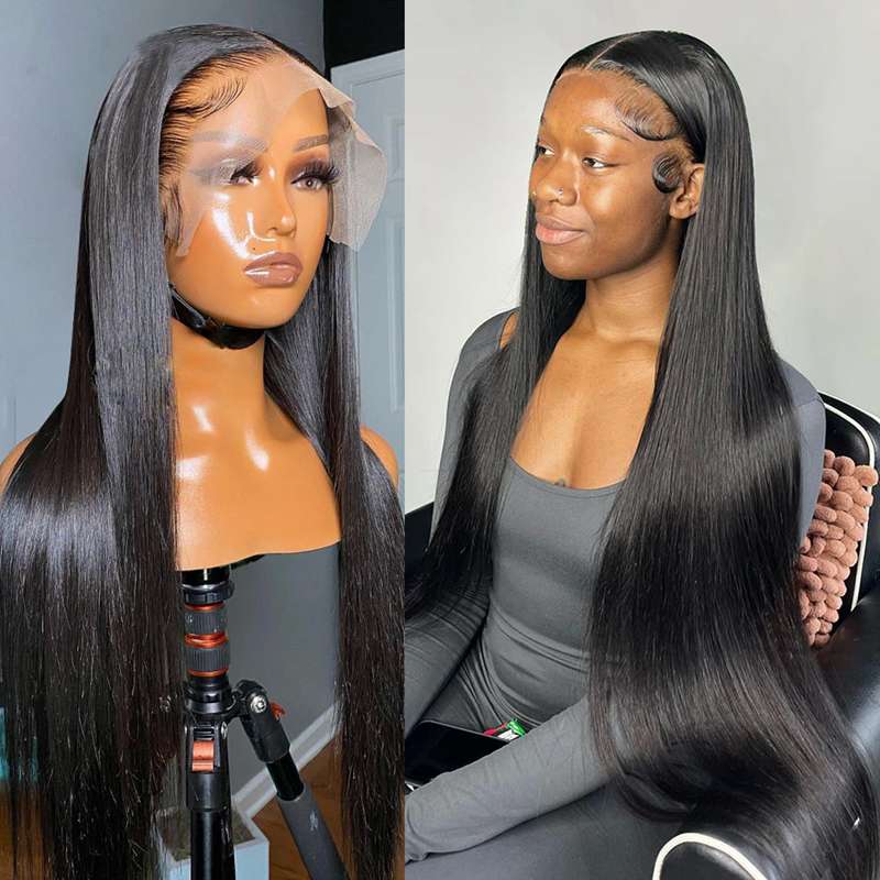 VIPbeauty Straight Lace Front Wigs 13x4 Transparent Human Hair Wig for Black Women