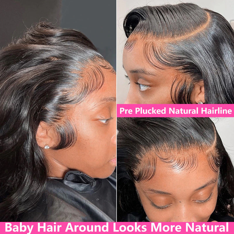 VIPbeauty 13x4 Transparent Body Wave Lace Front Wigs Human Hair for Women Pre Plucked